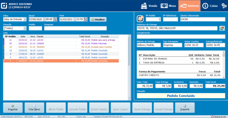 Gestão de Delivery